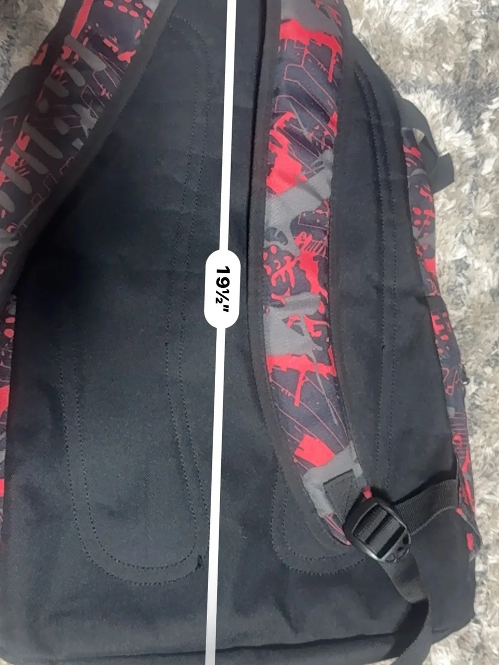 Men's Red & Gray Graphic Backpack